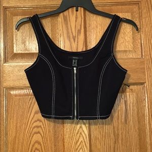 NWT Forever 21 Zipper Crop Top